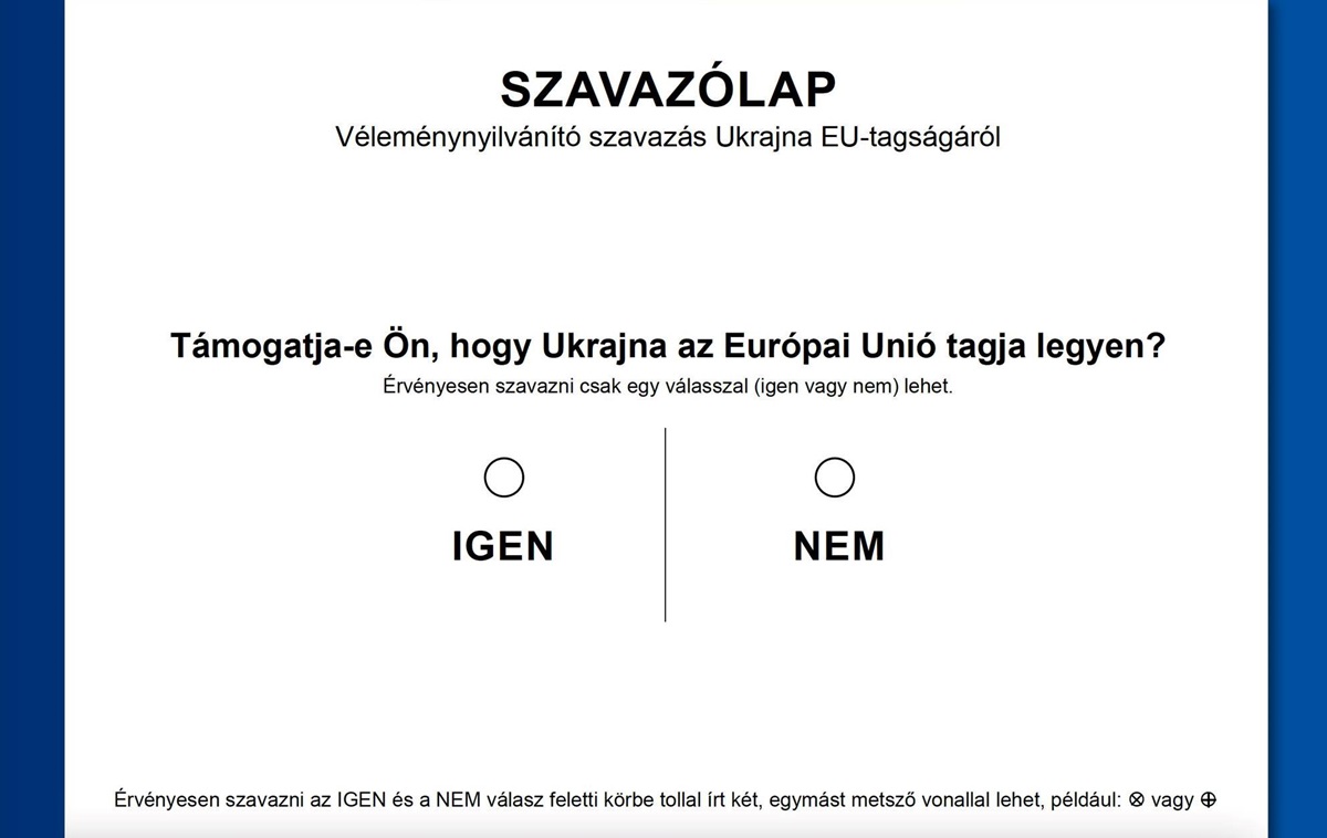 Новини світу - В Угорщині показали бюлетень для голосування щодо України в ЄС