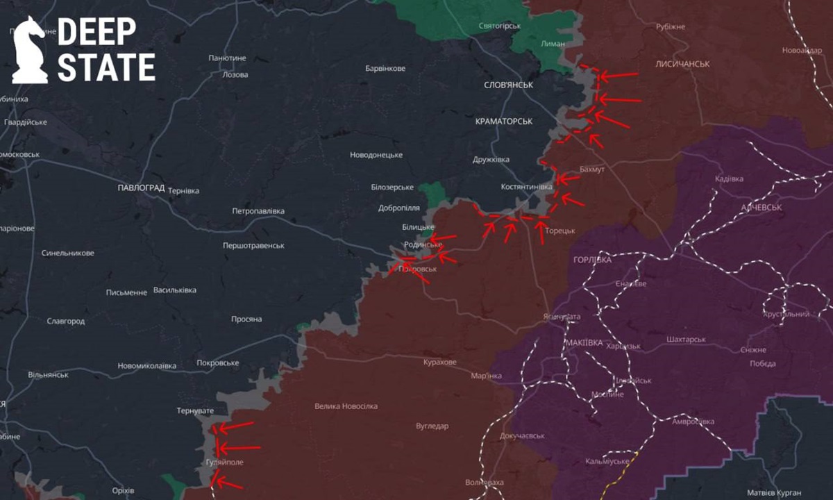 У DeepState назвали найактивніші ділянки фронту